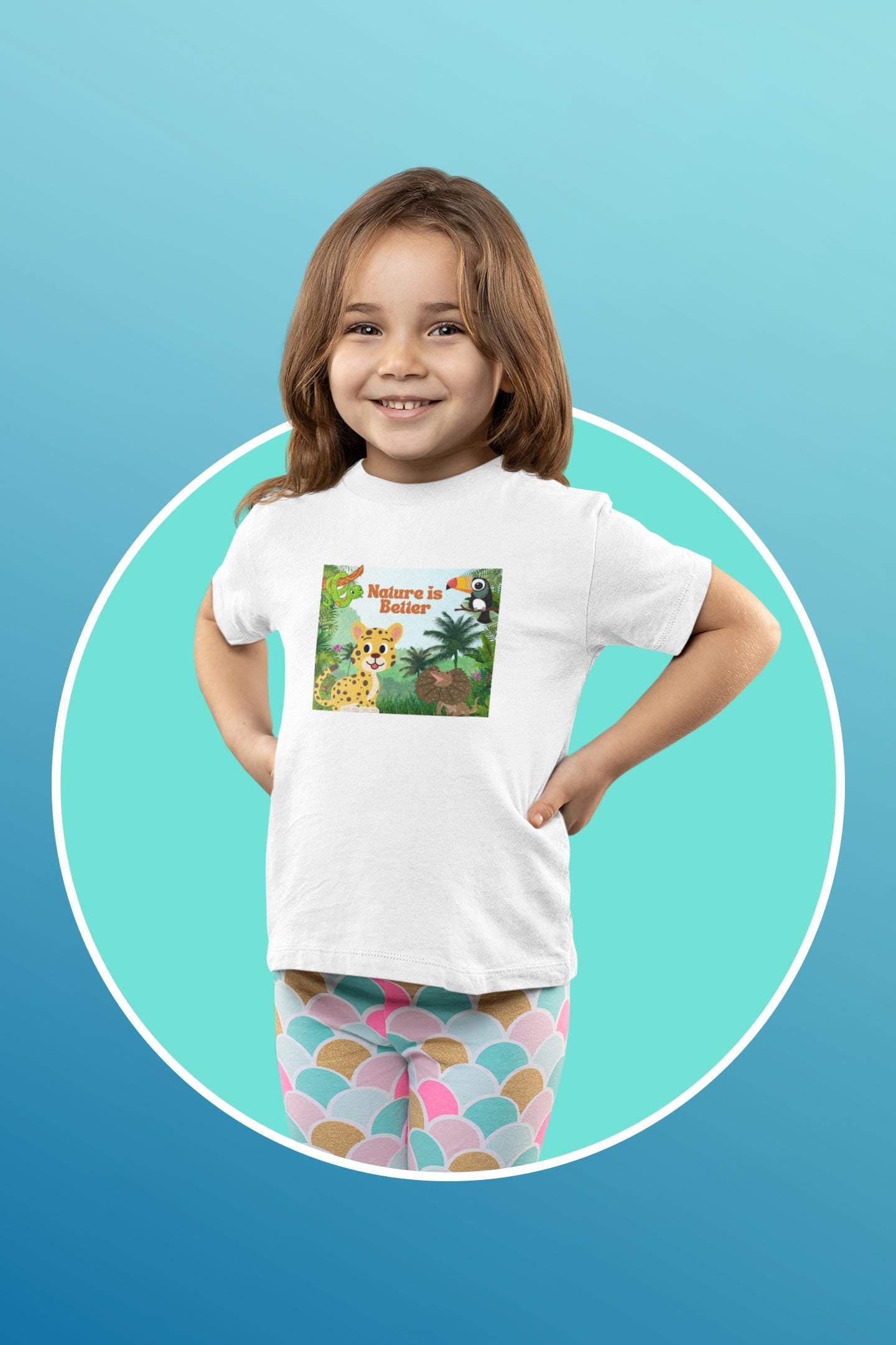 Toddler jersey t-shirt/ nature lover/ cotton tee/ rain forest/ cute animals/ kid t-shirt/