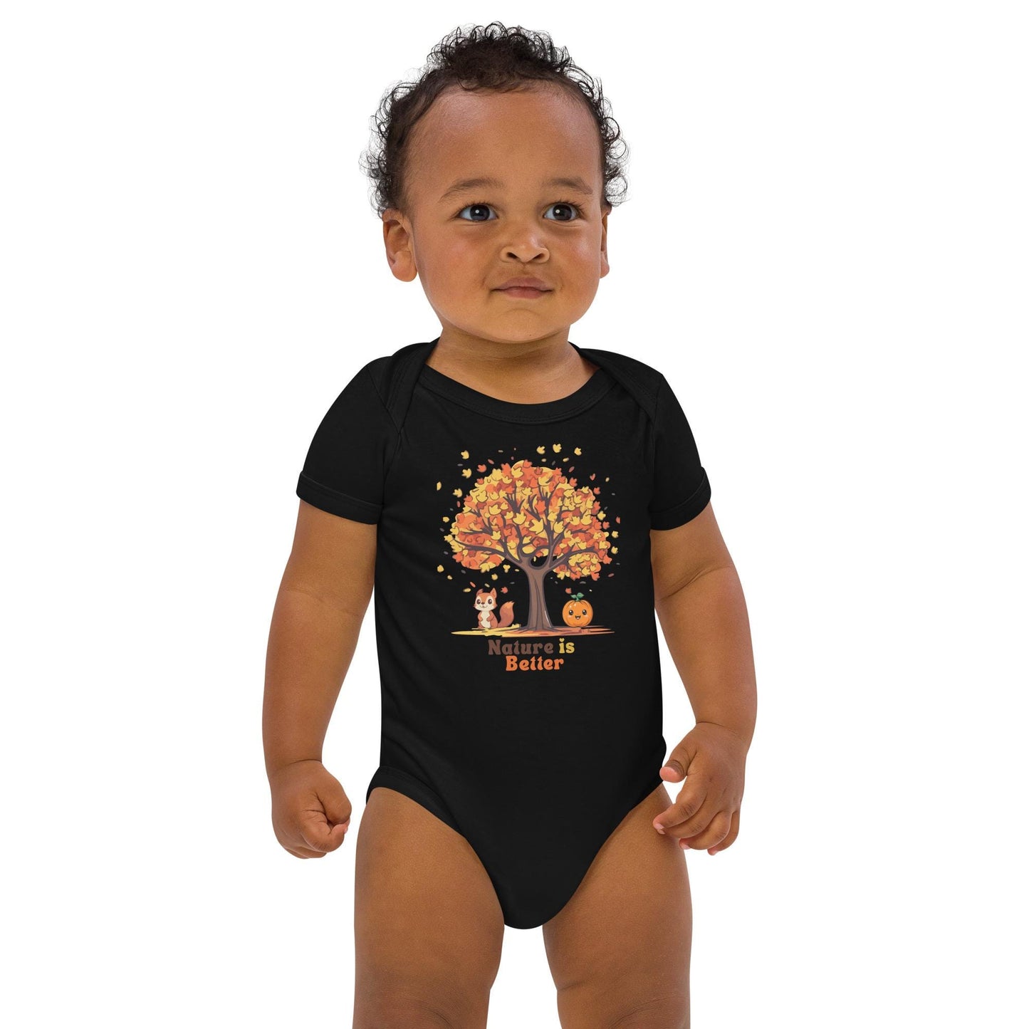 Organic cotton baby bodysuit/ fall / autumn/ cute animals/ eco friendly/ sweater weather/ baby onesie/ soft baby clothes