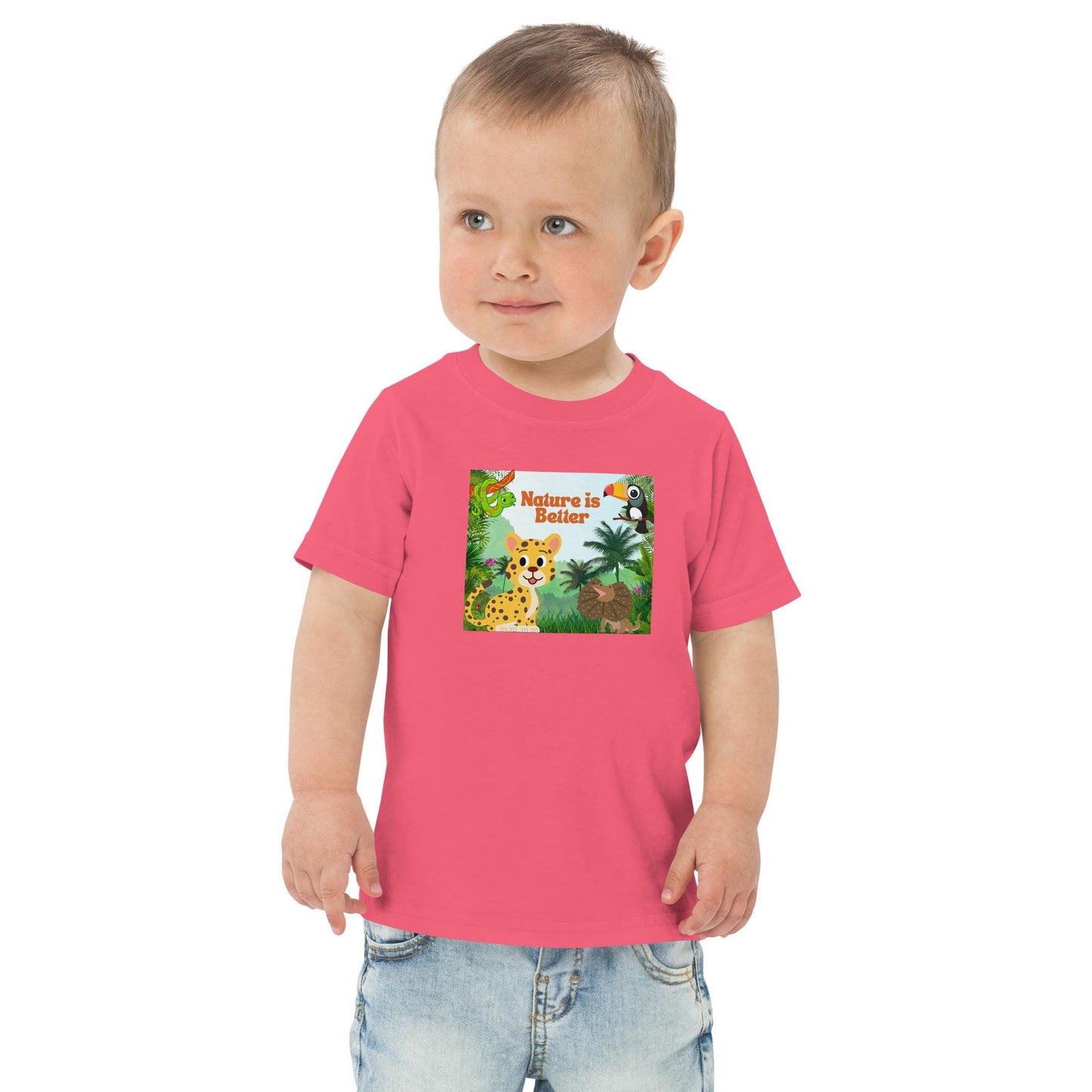 Toddler jersey t-shirt/ nature lover/ cotton tee/ rain forest/ cute animals/ kid t-shirt/