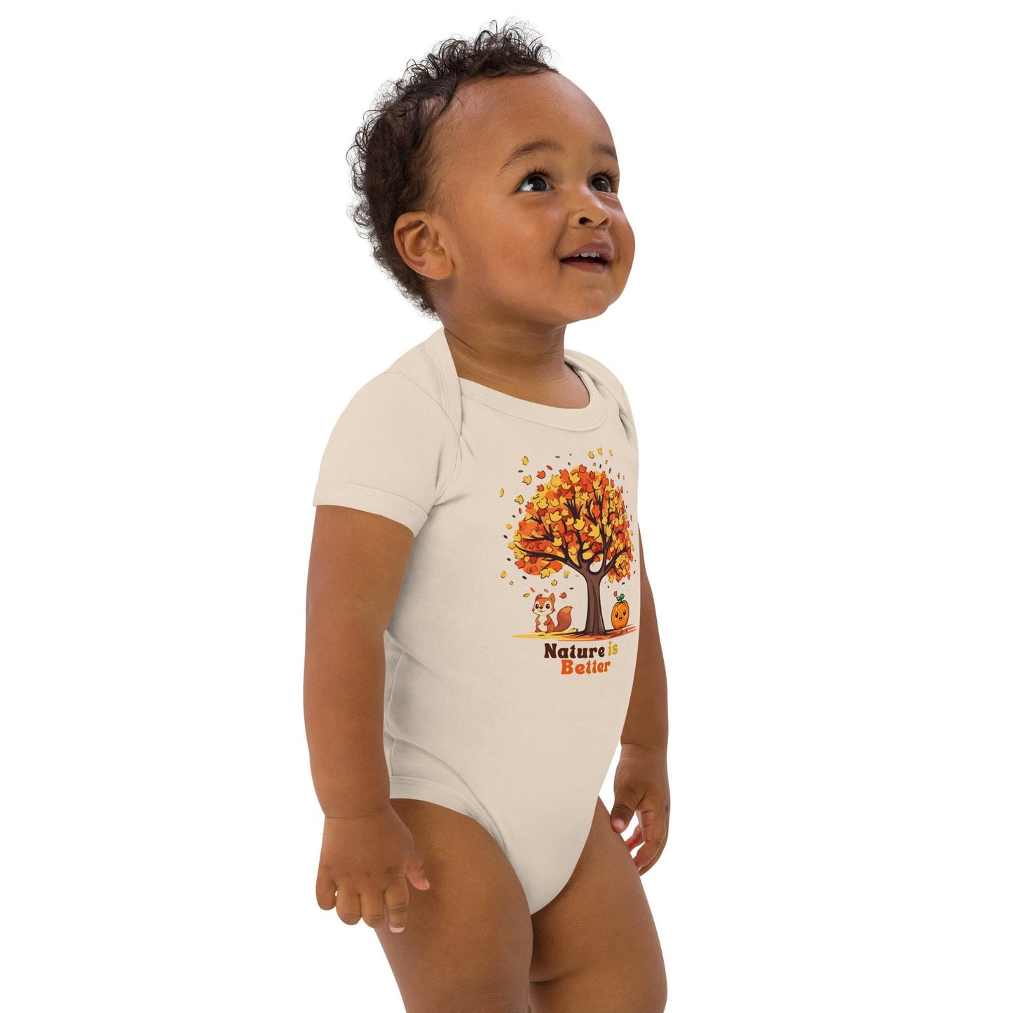 Organic cotton baby bodysuit/ fall / autumn/ cute animals/ eco friendly/ sweater weather/ baby onesie/ soft baby clothes
