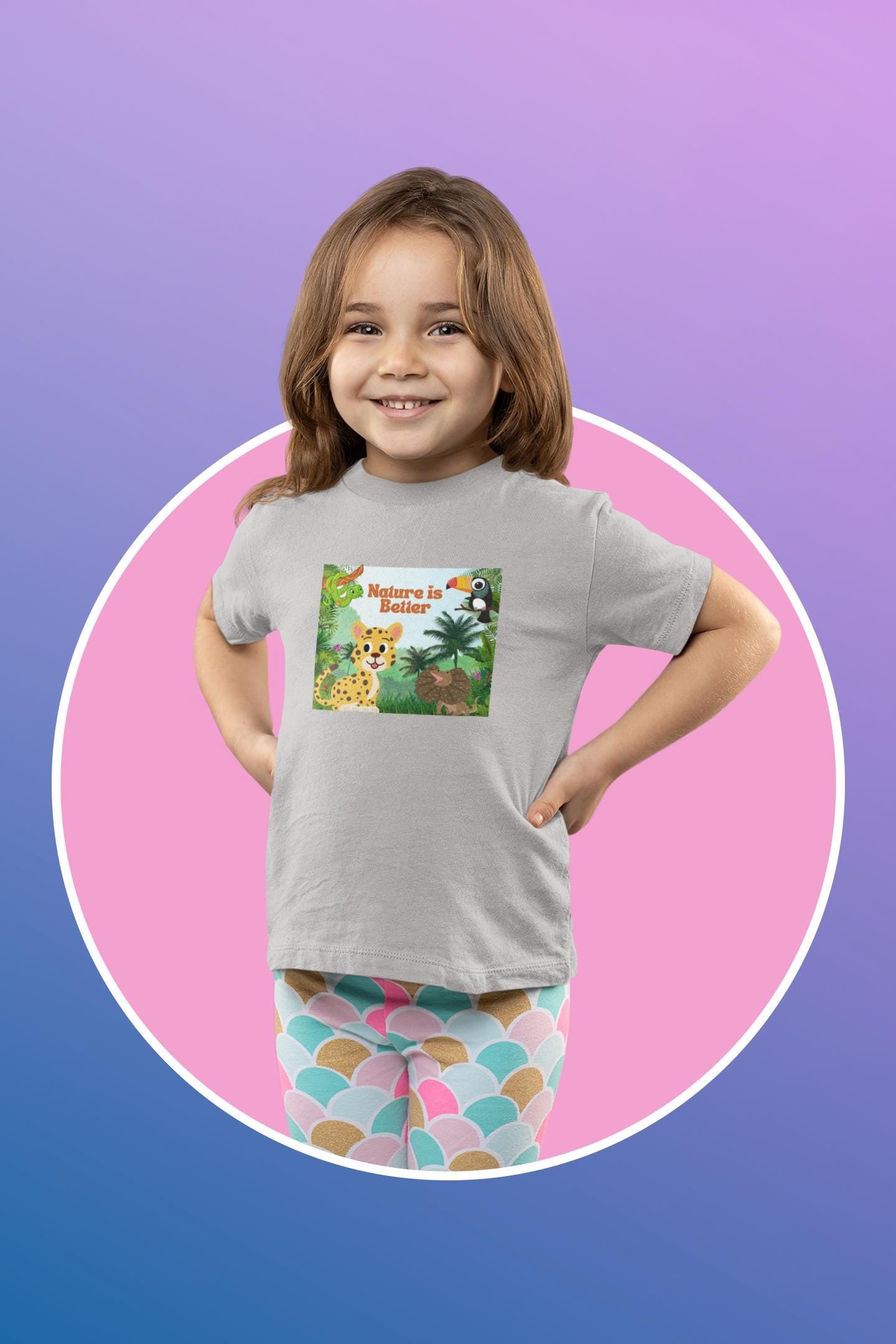 Toddler jersey t-shirt/ nature lover/ cotton tee/ rain forest/ cute animals/ kid t-shirt/