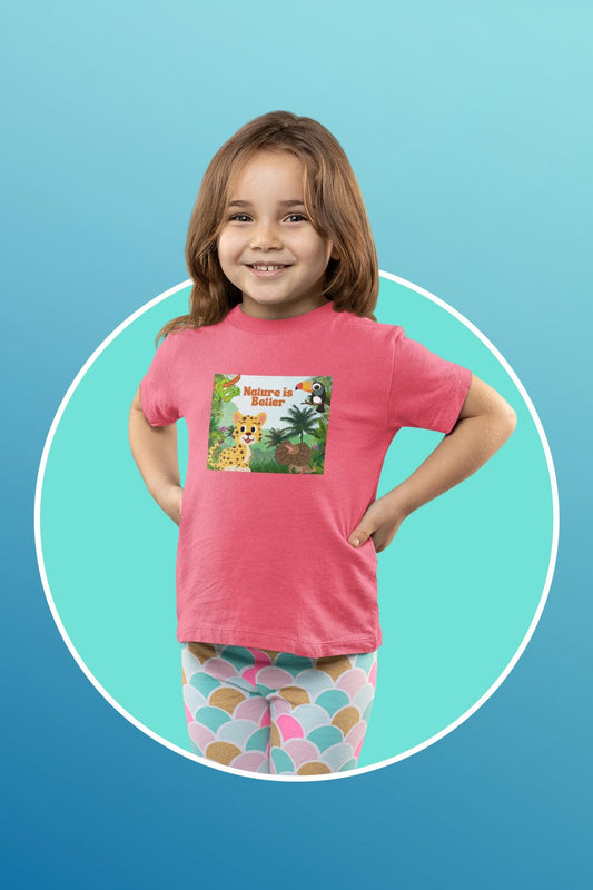 Toddler jersey t-shirt/ nature lover/ cotton tee/ rain forest/ cute animals/ kid t-shirt/