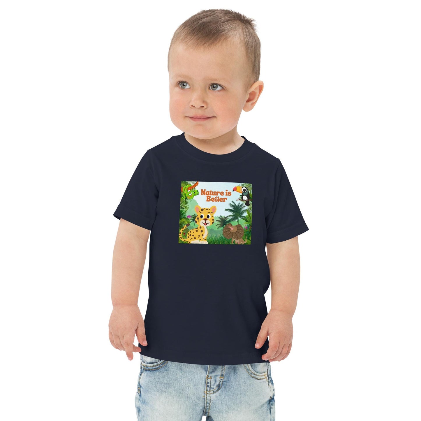 Toddler jersey t-shirt/ nature lover/ cotton tee/ rain forest/ cute animals/ kid t-shirt/