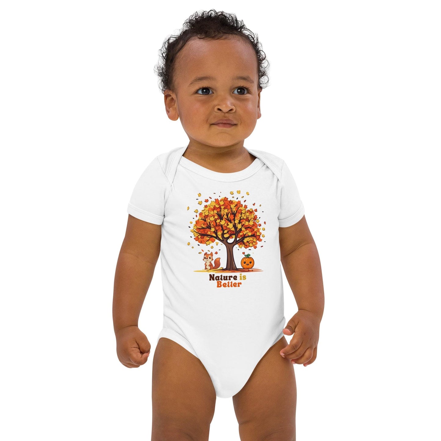Organic cotton baby bodysuit/ fall / autumn/ cute animals/ eco friendly/ sweater weather/ baby onesie/ soft baby clothes