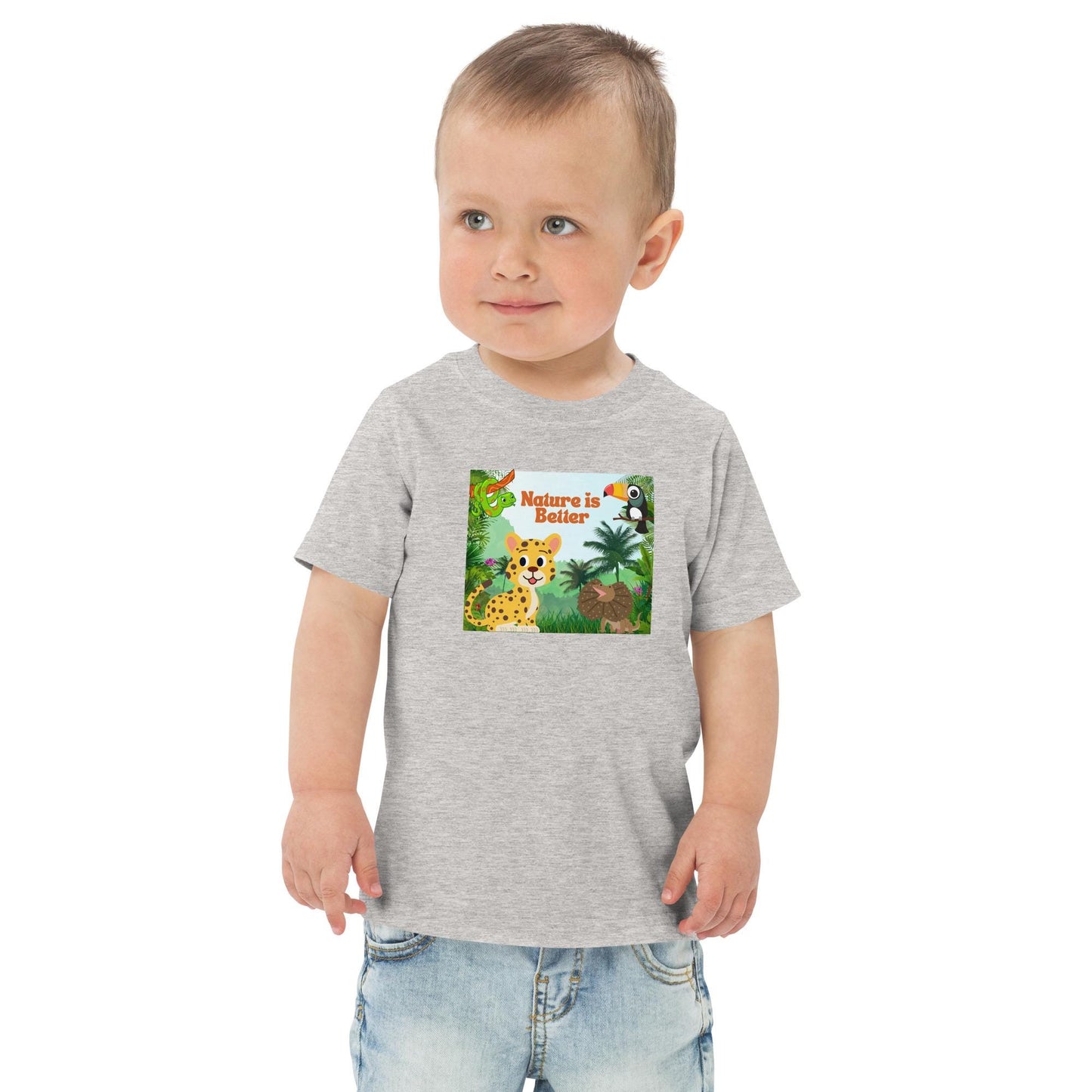 Toddler jersey t-shirt/ nature lover/ cotton tee/ rain forest/ cute animals/ kid t-shirt/
