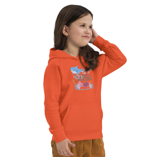 Kids eco hoodie/ Nature is better/ youth hoodie/ sustainable materials/ kid sweatshirt/ girl gifts/ child gift/ boy gifts/ ocean print