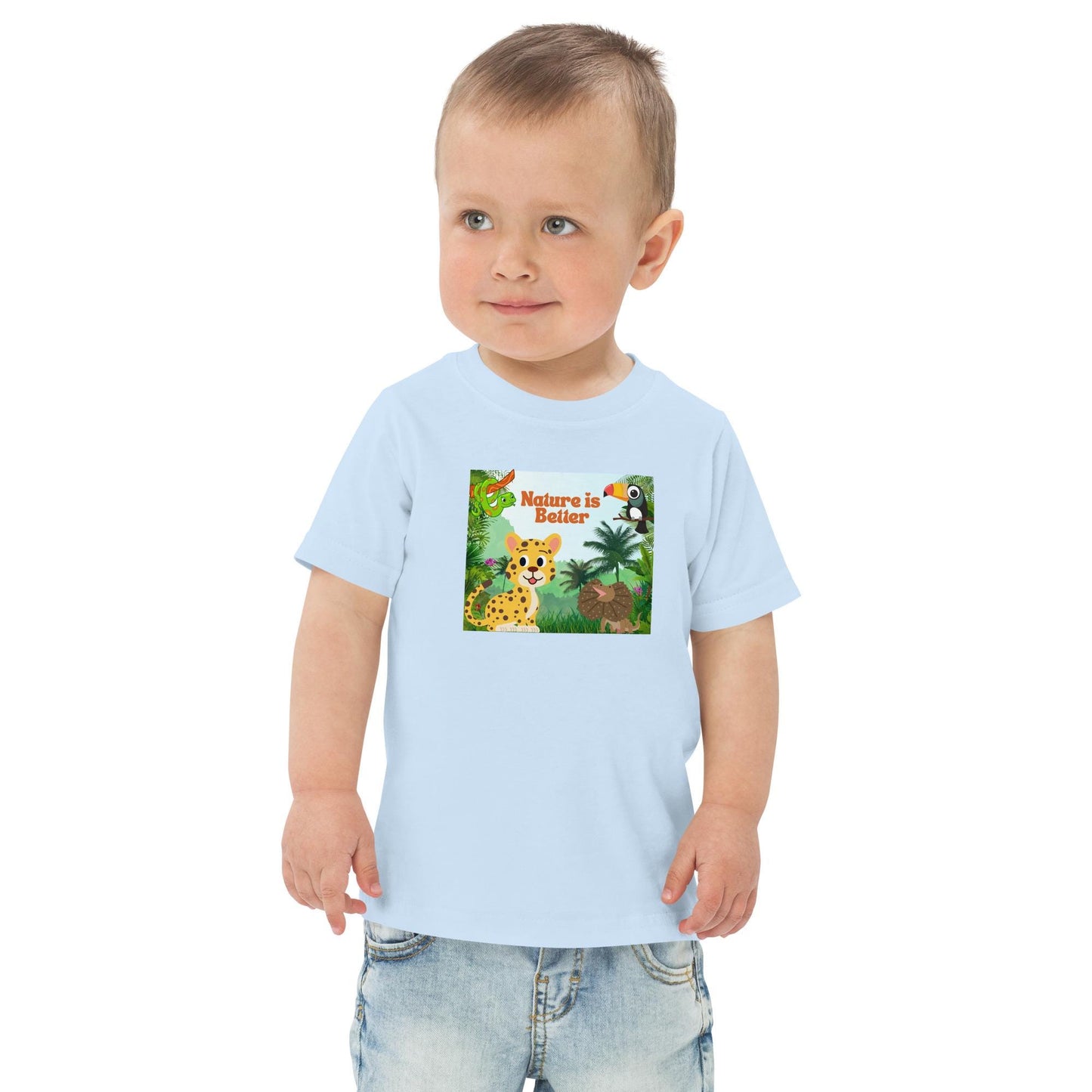 Toddler jersey t-shirt/ nature lover/ cotton tee/ rain forest/ cute animals/ kid t-shirt/